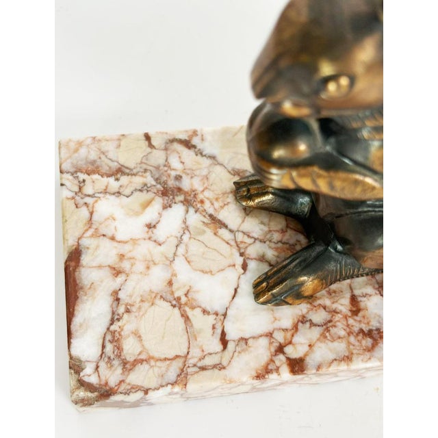 Marble and Metal Bookends with Squirrels, France, 1950s, Set of 2 For Sale - Image 6 of 12