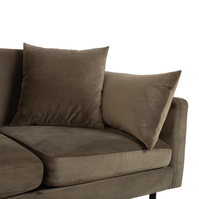 Scandinavia 3-Seater Sofa and Ottoman in Olive Green Upholstery from Bolia, Set of 2 For Sale - Image 9 of 18