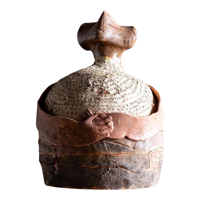 Anthropomorphic Terracotta Sculpture, Italy, dated 1987 For Sale
