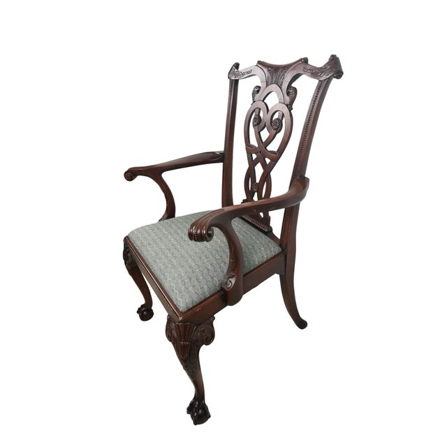 Maitland - Smith Vintage Maitland-Smith Chippendale Carved Armchair With Ball-and-Claw Feet For Sale - Image 4 of 12