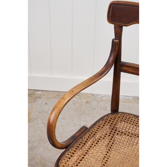Wood Antique Edwardian Bentwood Occasional Chair With Hand Tied Cane Seat For Sale - Image 7 of 11