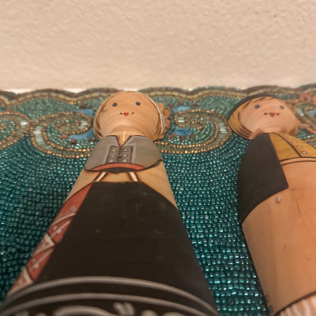 Mid-Century Scandinavian Hand-Painted Wooden Folk Art Figurines For Sale - Image 4 of 9