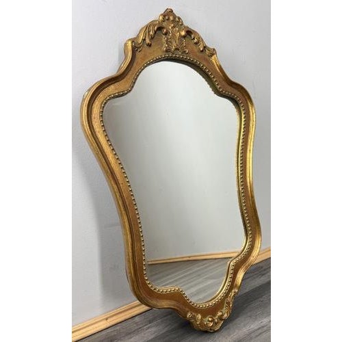 Glass Vintage French Ornate Wall Mirror with Gilt Frame For Sale - Image 7 of 10