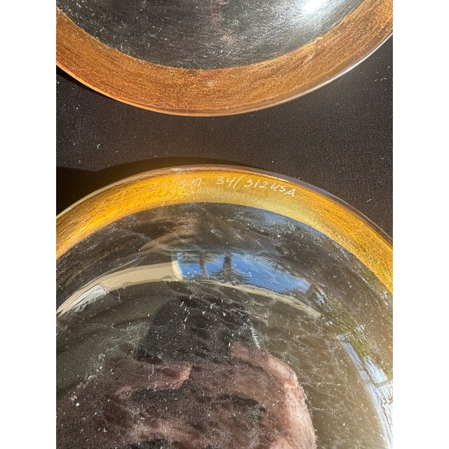 Vintage Annieglass Roman Antique Bowls – 24k Gold Rim – Signed 1980s – 8.5” (Set of 4) For Sale - Image 4 of 7