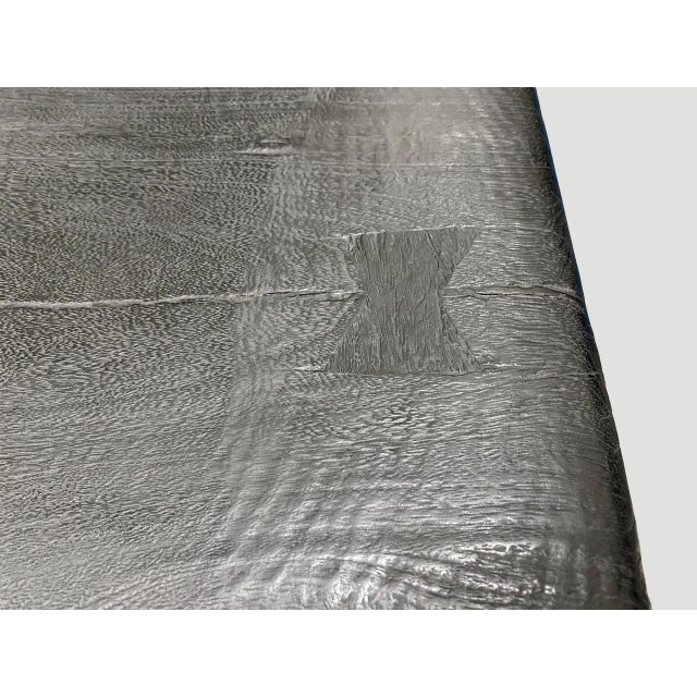 Andrianna Shamaris Impressive Long Charred Wave Bench For Sale - Image 4 of 18