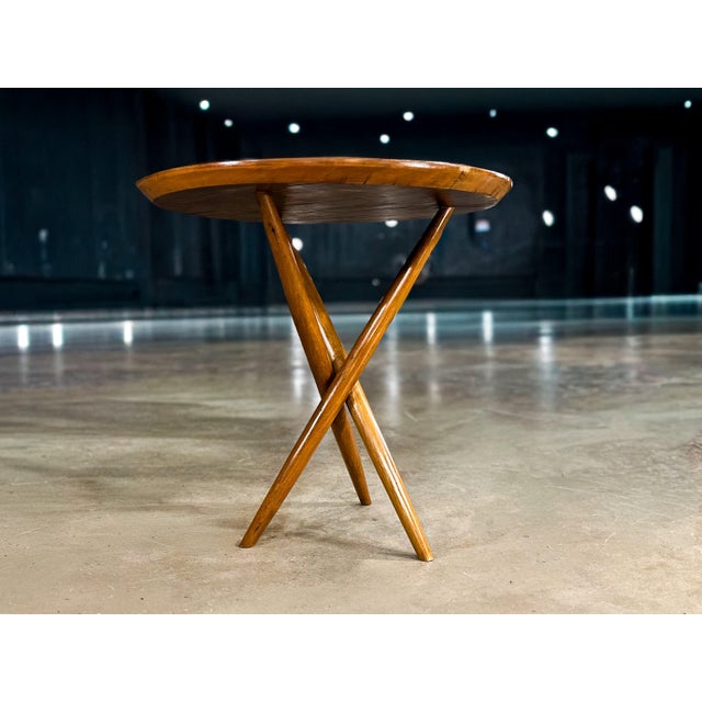 Wood Sculptural Three-Legged Side Table in Ivory Wood, Brazilian Modern, 1950s For Sale - Image 7 of 15