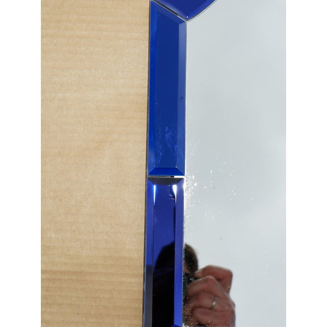 Blue Mid-Century Modern Style Cobalt Blue Wall-Mounted Mirror, Italy For Sale - Image 8 of 11