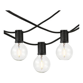 Leigh, 10 Light, 120" Outdoor String Light, Black For Sale
