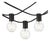 Leigh, 10 Light, 120" Outdoor String Light, Black For Sale