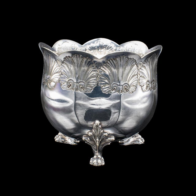Antique Sugar Bowl, English, Silver Plate, Table Dish, Montieth Style, Victorian For Sale - Image 4 of 12
