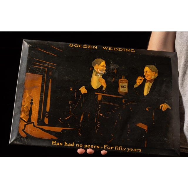 Early 20th-century Golden Wedding Whiskey advertising display produced by Shank Sign Co. for Joseph S. Finch & Co. of...