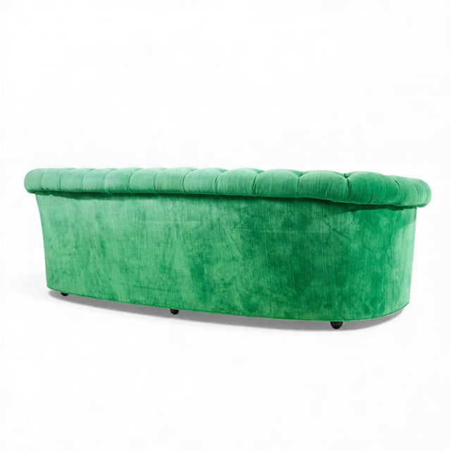 Textile Mid Century Green Chesterfield Sofa For Sale - Image 7 of 9