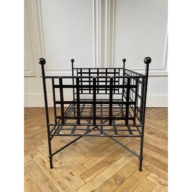 Custom Made Forged Iron European Style Lounge Chair For Sale In Los Angeles - Image 6 of 9