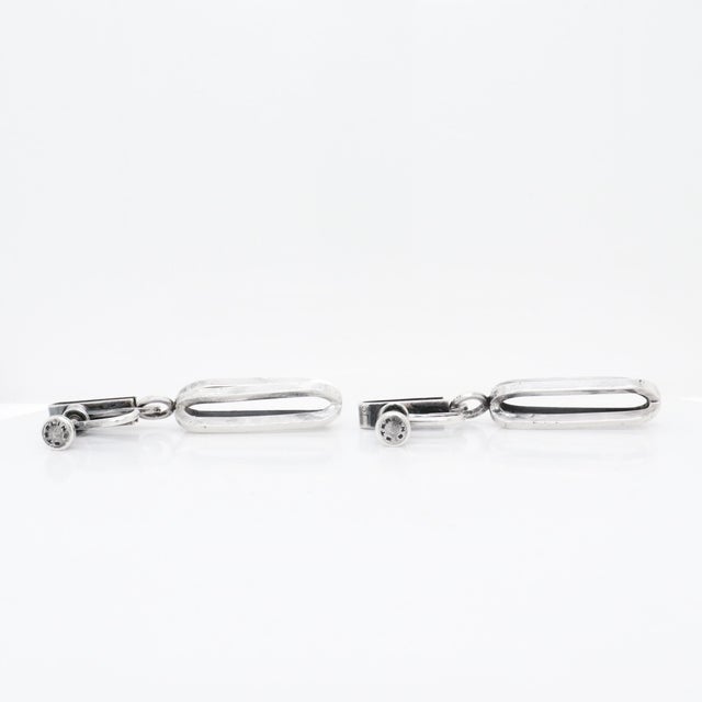 Vintage Mid-Century Modernist Paul Lobel Sterling Silver Drop / Dangle Earrings For Sale - Image 10 of 11