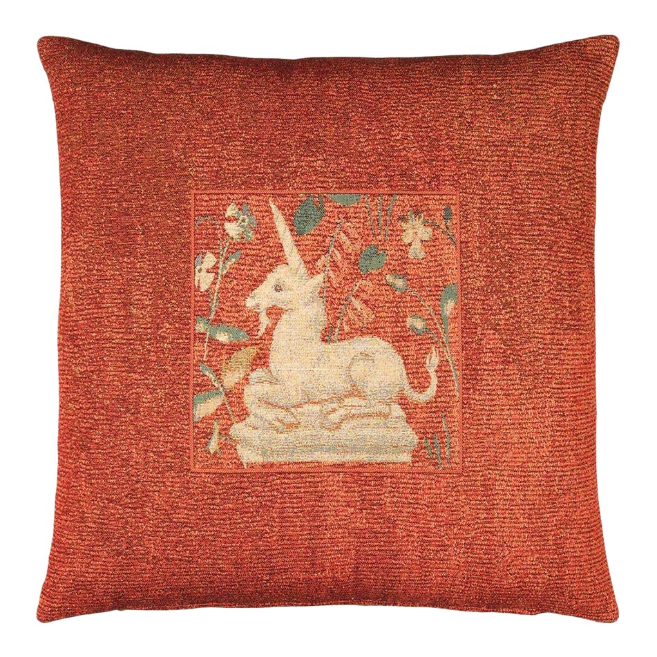 Cluny Unicorn Tapestry Cushion With Feather Filler Chairish