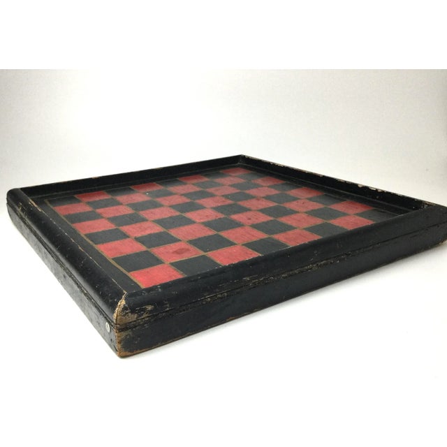 American Late 19th Century Red & Black Painted Game Board For Sale - Image 3 of 11