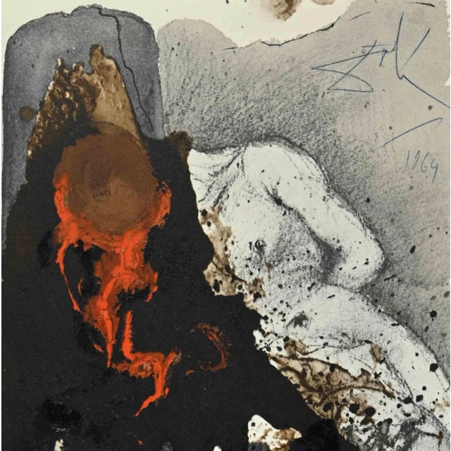 Lesus flagellatus is a Color lithograph on heavy rag paper realized in 1964. It is part of Biblia Sacra vulgatæ edition is...