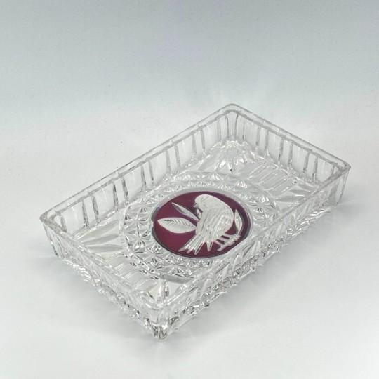 Hofbauer “Byrdes” Ruby Crystal 7-Inch Rectangular Lidded Jewel Box/Trinket Box (Vintage 1970’s-1990’s, Original Foil Label) For Sale - Image 15 of 16