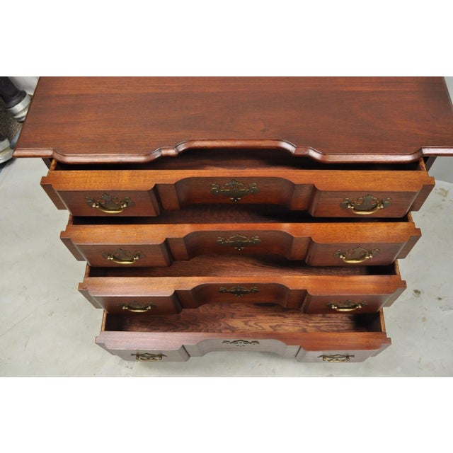 Brown Vintage Chippendale Style Solid Mahogany Block Front Bachelor Chest of Drawers For Sale - Image 8 of 18