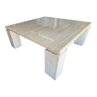 1970s Italian Modern Travertine Cocktail Table For Sale