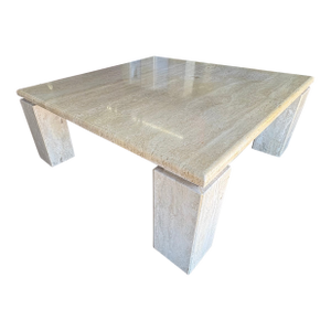 1970s Italian Modern Travertine Cocktail Table