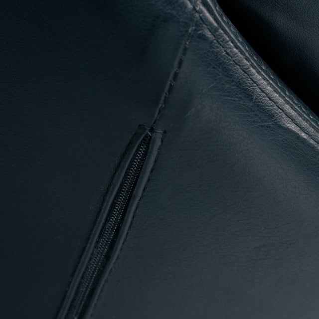 Vintage Italian Two-Seater Sofa in Black Leather and Metal, 1980s For Sale - Image 9 of 16