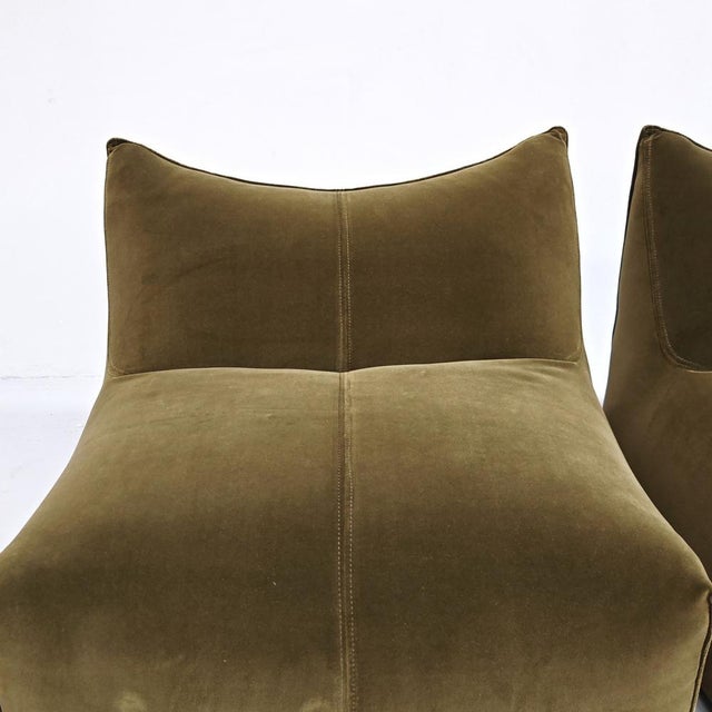Le Bambole Modular Armchairs in Green Velvet by Mario Bellini for B&B Italia, 1970s, Set of 2 For Sale - Image 13 of 18