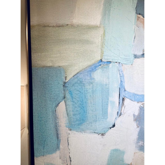 Stylish Abstract Modern Elder Giclee on Canvas Framed Print, black and silver floater frame, showroom floor sample
