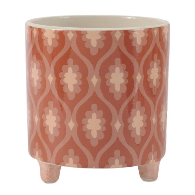Add a warm, vintage-inspired touch to your space with this Geometric Dolomite Planters Set. Featuring a charming repeating...