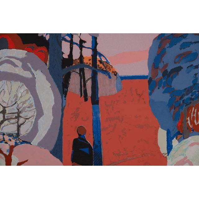 Gabriel Godard (1933-2023) At the Edge of the Woods Original color lithograph Signed in pencil by the artist On Arches...
