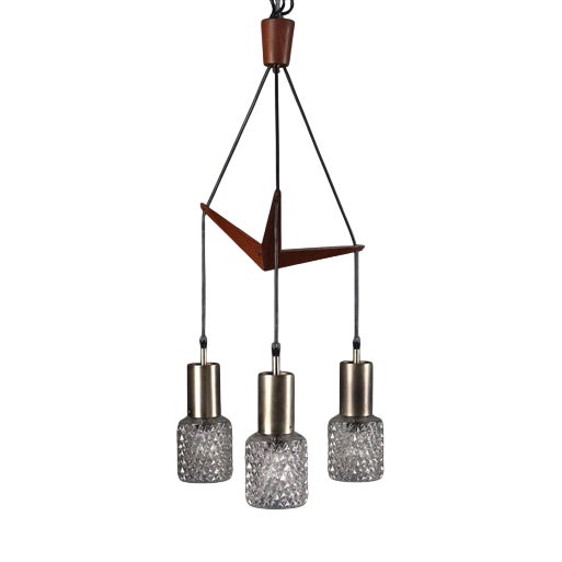 Three-Light Pendant Lamp, 1960s For Sale