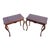 Mid 20th Century Pair of French Country American Made Mahogany Carved Side End Tables For Sale
