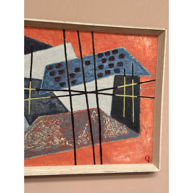 Abstract Composition, 1950s, Oil Painting on Panel, Framed For Sale - Image 8 of 18