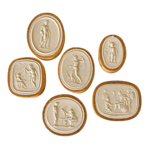 Antique Italian Grand Tour Plaster Intaglios - Set of 6 (Group #6)