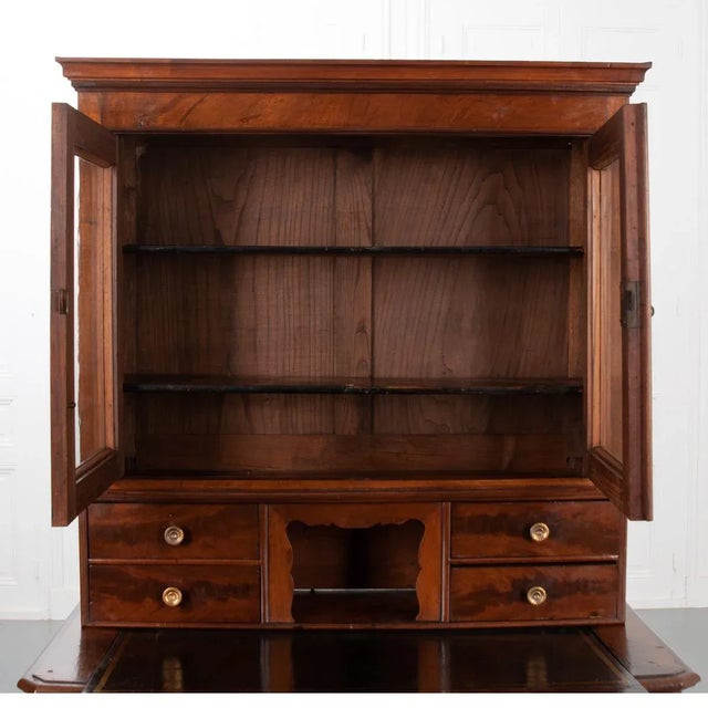 French 19th Century Transitional Walnut Secretary Desk For Sale - Image 10 of 12
