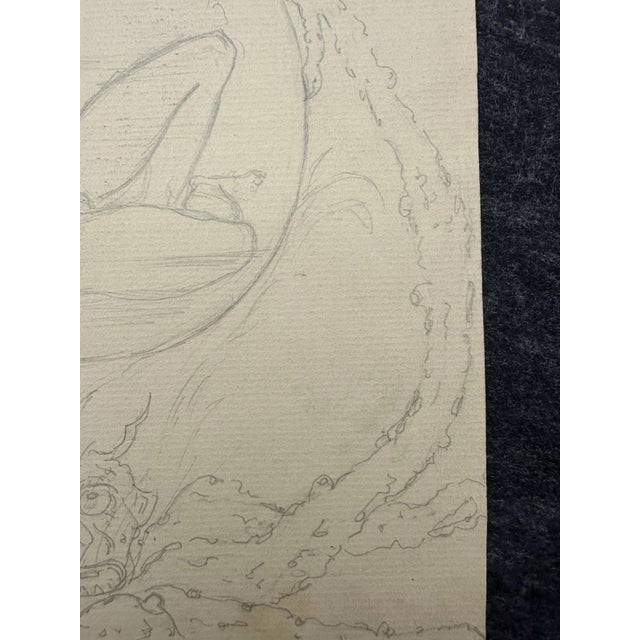 Carl Heinz Berberich, Nude, Devil Fries the Naked Vulva in the Glass Flask of Sin to…, Pencil on Paper For Sale - Image 7 of 13