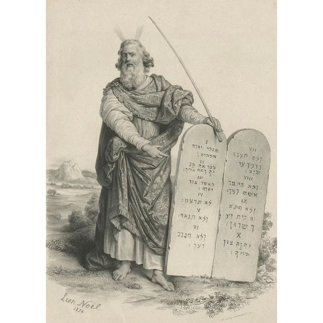 Léon Noël, Moses with the Ten Commandments, Lithograph, 1844 For Sale - Image 5 of 10