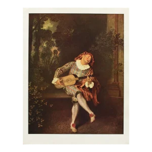 1950s After Antoine Watteau "Le Mezzetin", Full-Color Vintage Print
