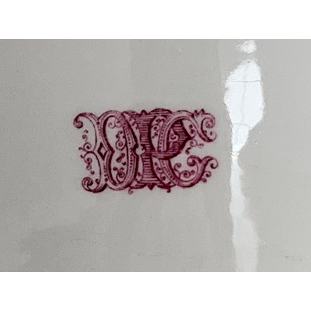 Mid 19th Century C. 1865–1875 American White Ironstone Magenta & Gilt Monogrammed Slop Jar For Sale - Image 5 of 11