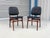 1960s Set of 6 Refinished Danish Modern Teak & Black Vinyl Dining Chairs- Set of 6 For Sale - Image 9 of 15