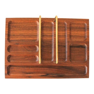 Mid-Century Walnut Dresser Top Valet For Sale