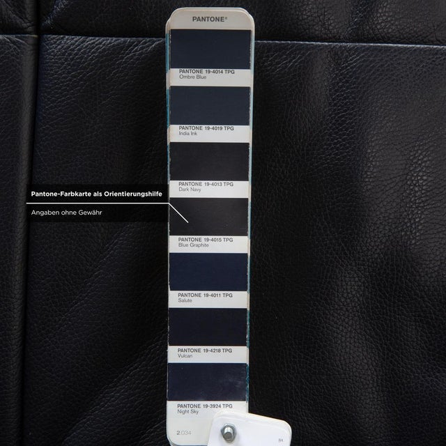 BMP 418 2-Seater Sofa in Dark Blue Leather from Rolf Benz For Sale - Image 6 of 11