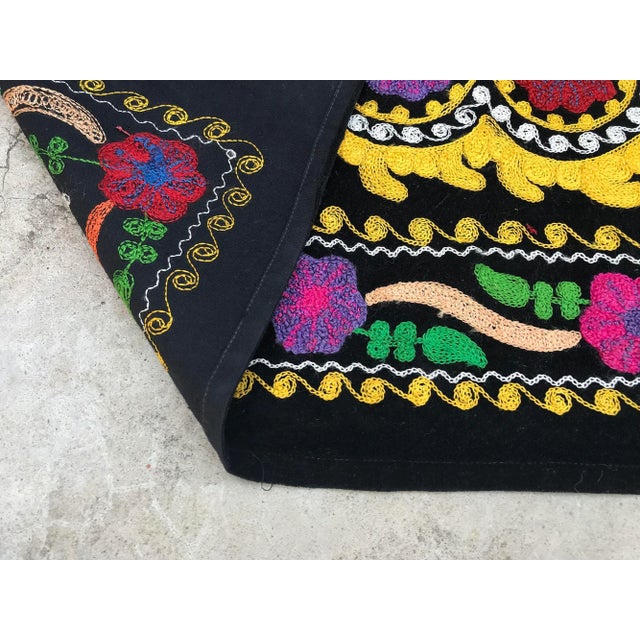 Textile Carving Design Velvet Suzani Table Runner For Sale - Image 7 of 9