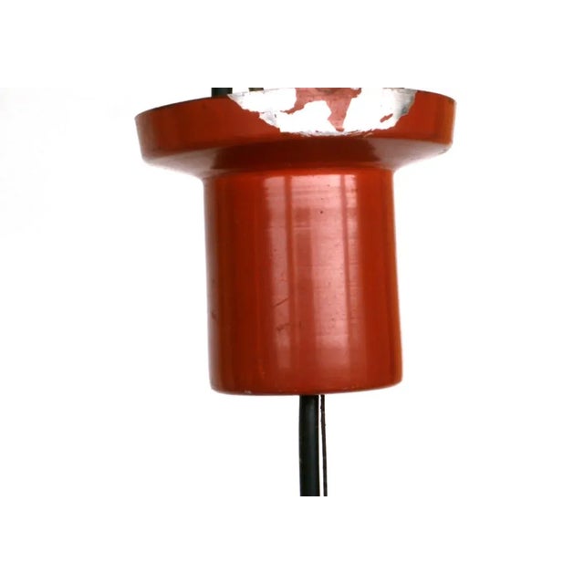 Red Industrial Loft Ceiling Lamps, 1960s, Set of 2 For Sale - Image 8 of 9