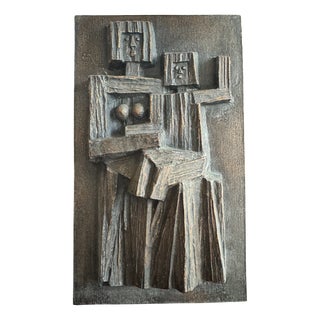 Percz János, Cubist Sculpture in Bronze For Sale