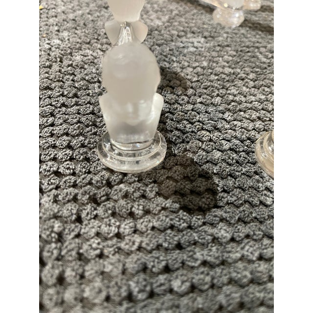 Art Nouveau Antique Baccarat Baby Bust Glass Knife Rests With Cherub Faces on Each Side - Set of 8 For Sale - Image 3 of 6