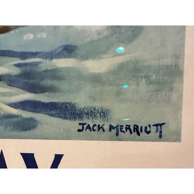 Original “Surfing in Newquay, Cornwall” Surf Poster by Jack Merriott, 1954 For Sale In Reno/Lake Tahoe - Image 6 of 10