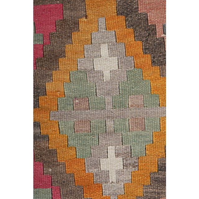 Tan 1960s Vintage Turkish Kilim Runner 2'4'' X 12'6'' For Sale - Image 8 of 9
