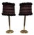 Vintage Table Lamps with Brass Bases and Fabric Shades from Lamplove, 1990s, Set of 2 For Sale