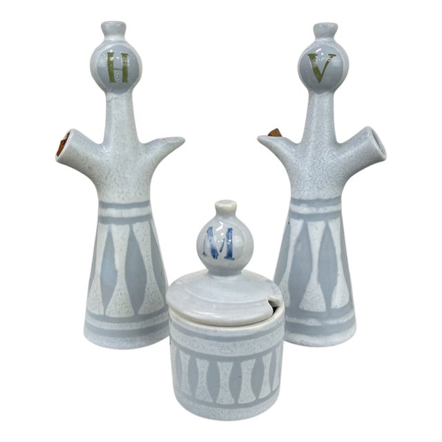 Vallauris Table Set by Roger Capron, 1950s, Set of 3 For Sale